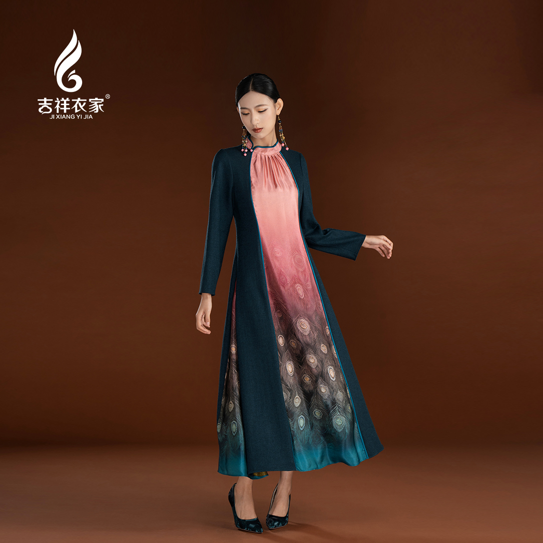 JIXIANGYIJIA/吉祥衣家凤步轻扬（连衣裙）943237107