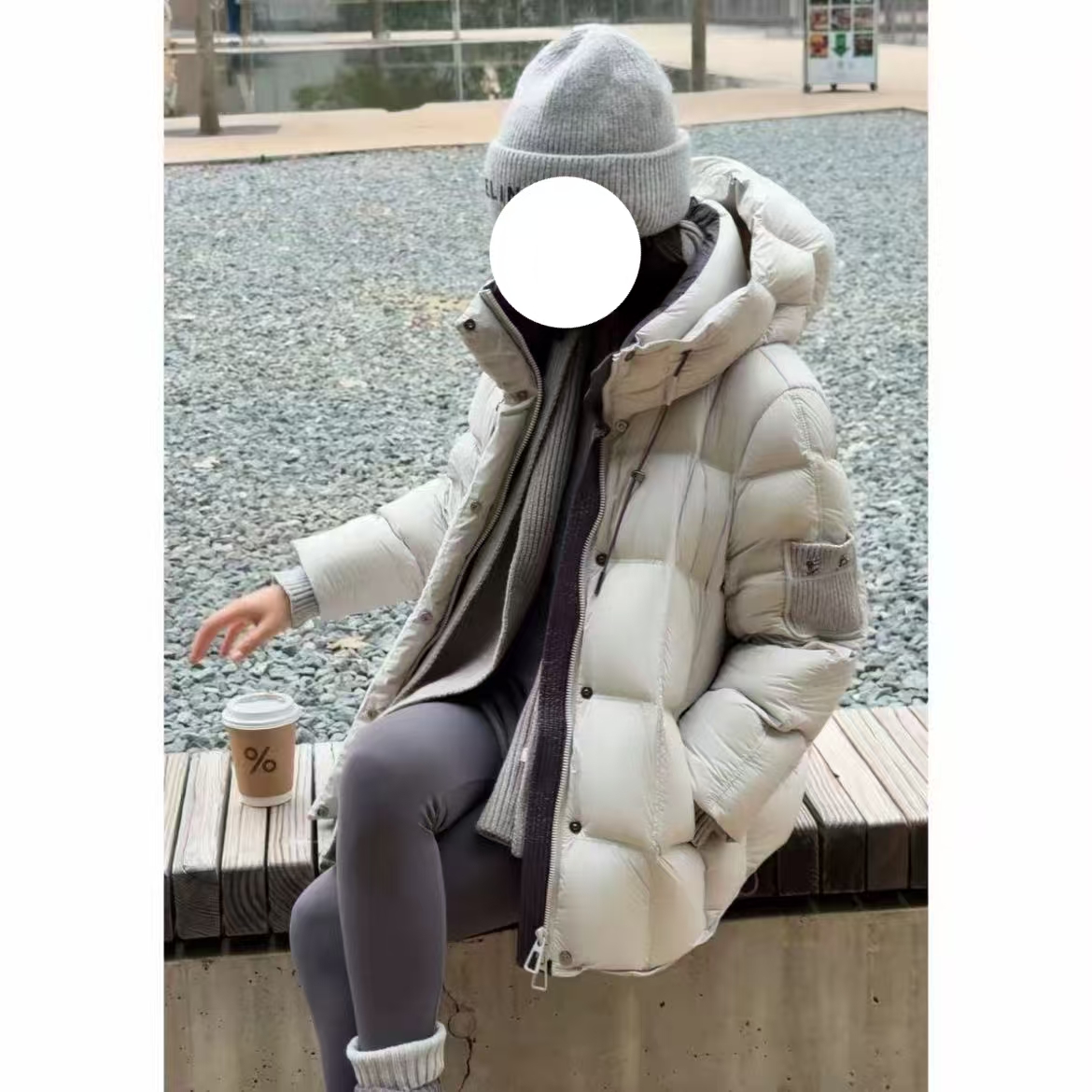 【现货】90鹅绒服顶奢高货2025女士时尚连帽一手长休闲加厚羽绒服KK