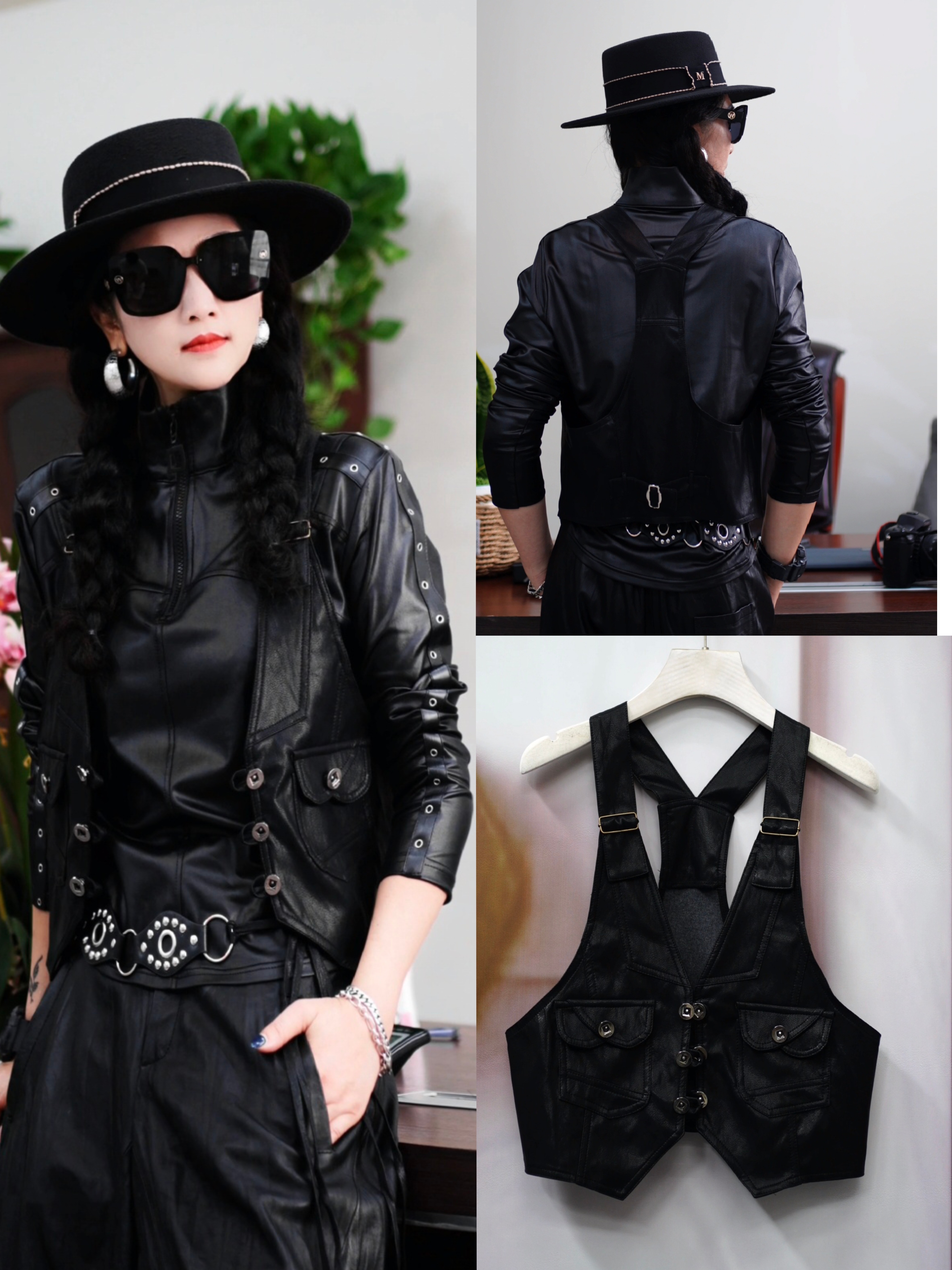 张姐新款潮牌秋季小众炸街高级感女装皮马甲9028款时尚百搭