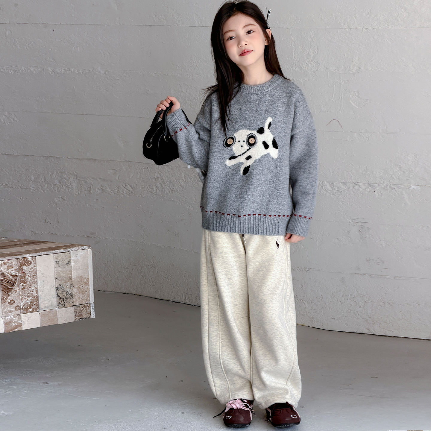 女童秋冬毛衣套装2025新款洋气时髦女孩冬装衣服大童加绒童装冬季