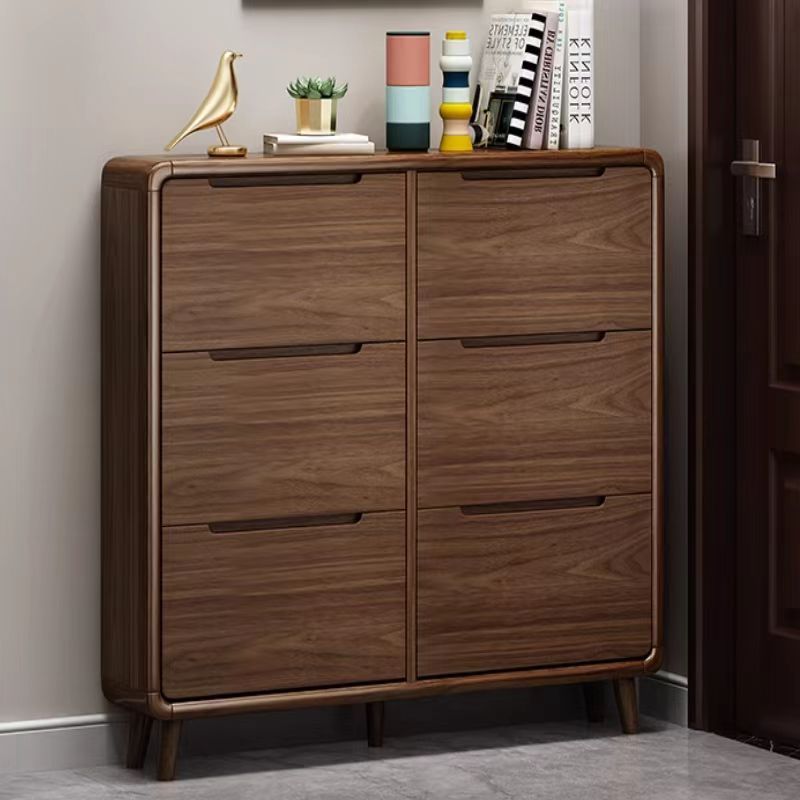 新中式超薄翻斗鞋柜家用进门口入户门后玄关柜窄楼道外款爆款实木