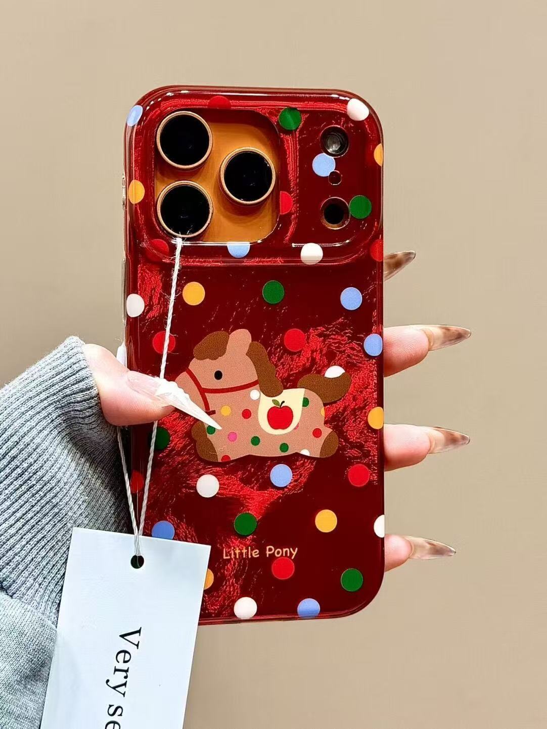 波点苹果小马适用苹果17Promax手机壳iPhone16pro新款15/14冰川纹