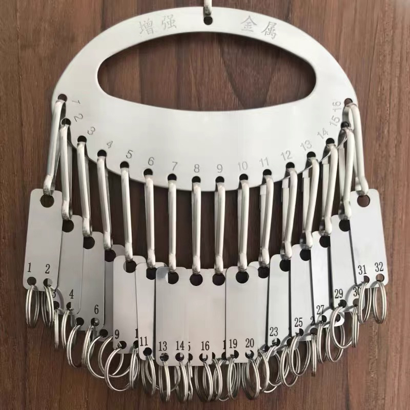 16孔加厚不锈钢钥匙盘可标记易摘取仓储办公钥匙收纳扣圈号码牌