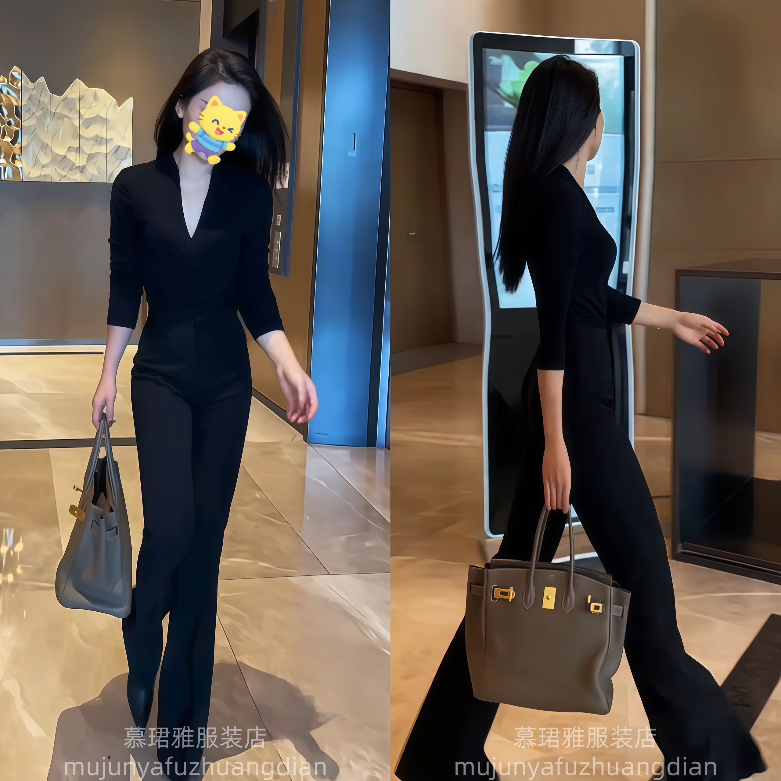 套装女港风御姐范显瘦气质高腰长裤微喇裤两件套装
