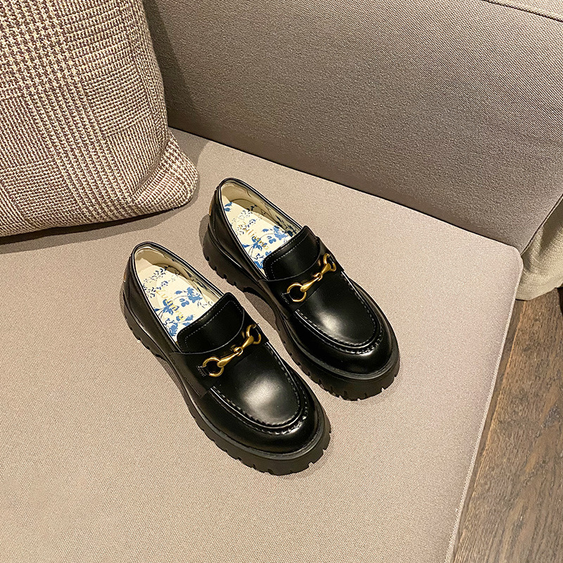 大幂幂同款乐福鞋小蜜蜂小皮鞋春夏季新款玛丽珍松糕厚底单鞋女鞋