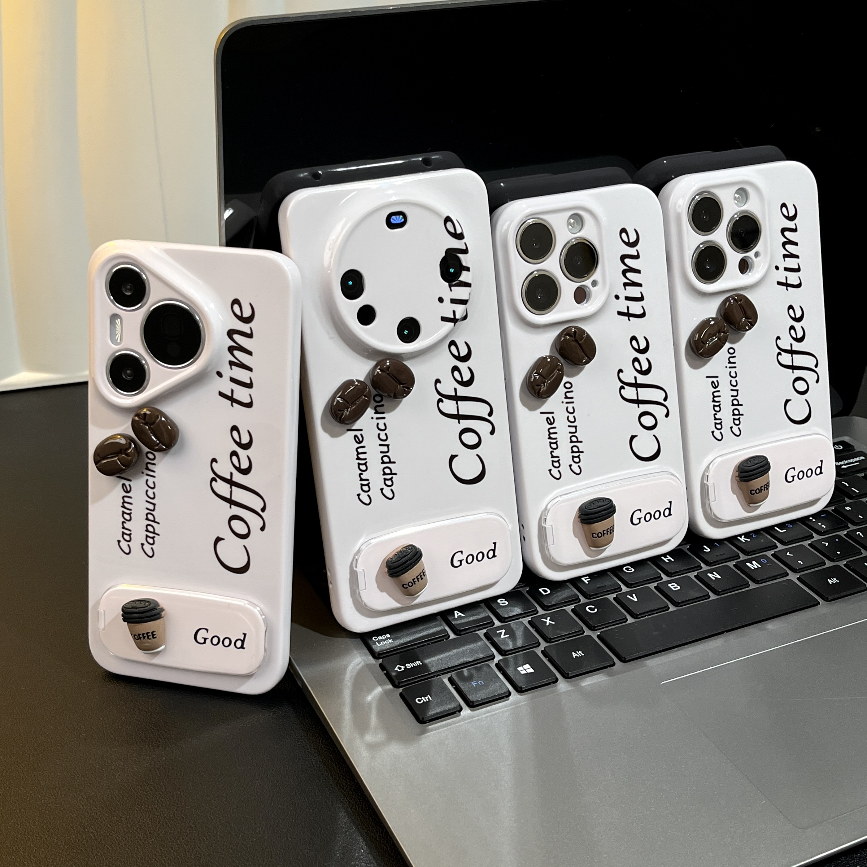 雅天立咖啡豆镜面支架适用苹果16华为P70vivo小米15手机壳oppo套