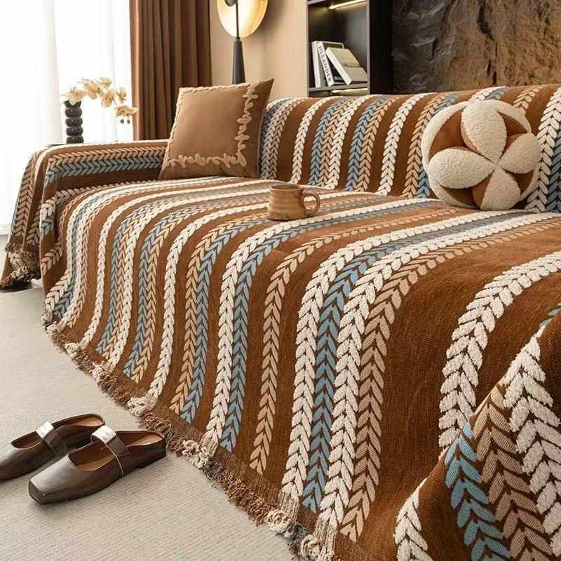 【彩叶】复古美拉德2025年新款四季通用一片式全盖防滑沙发罩套加厚