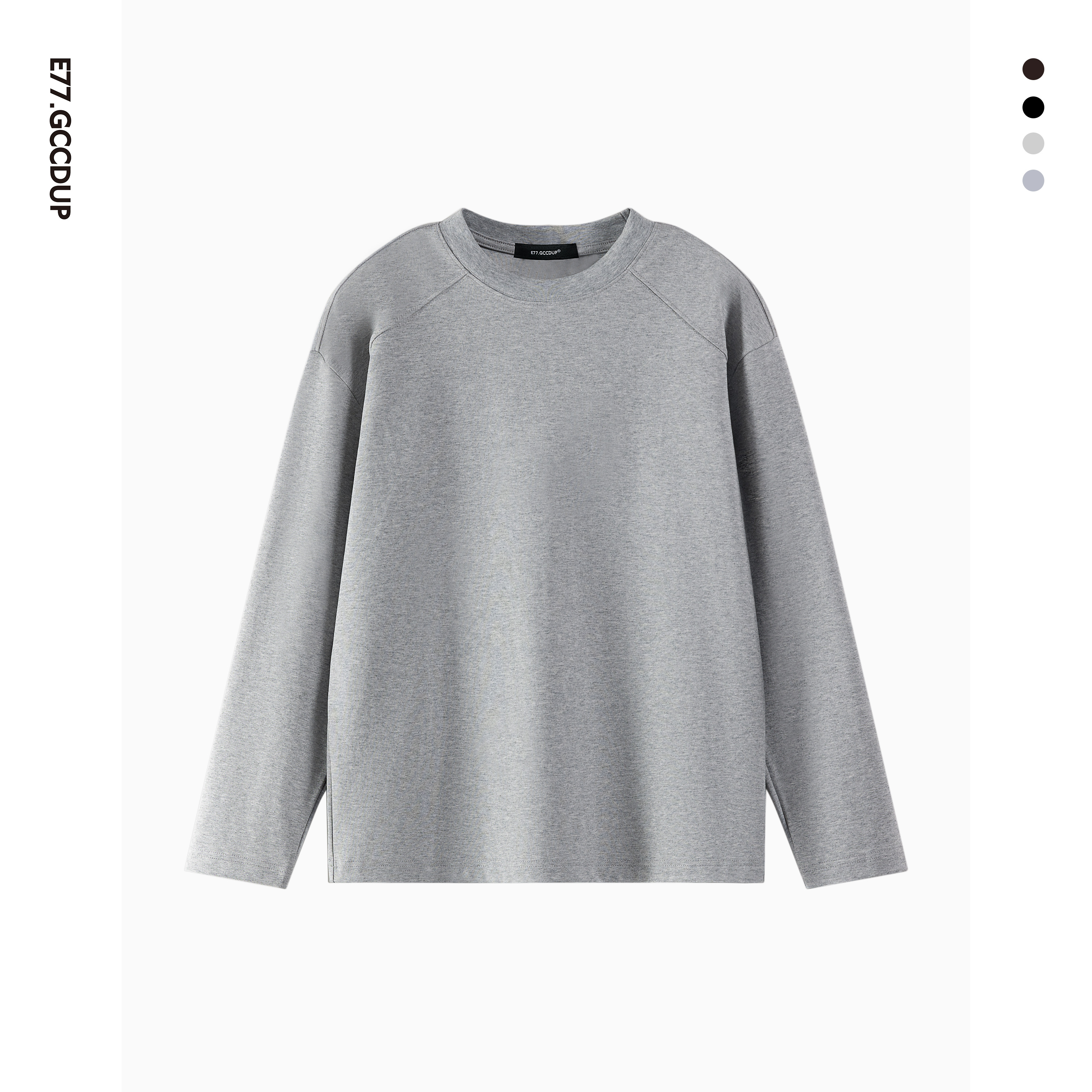 GCCDUPE77『智简』秋季精梳棉感基础百搭打底T恤时尚松弛圆领长袖