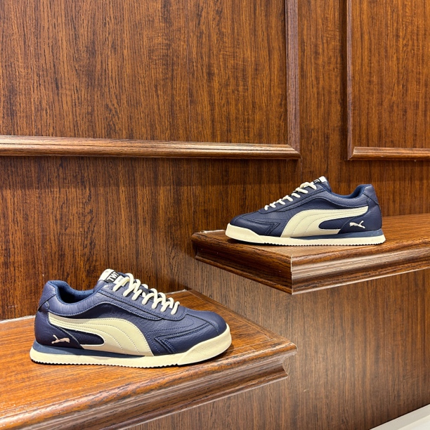 【文麒潮鞋】秋季新款男鞋皮面拼色百搭时尚简约潮流韩版男士休闲鞋