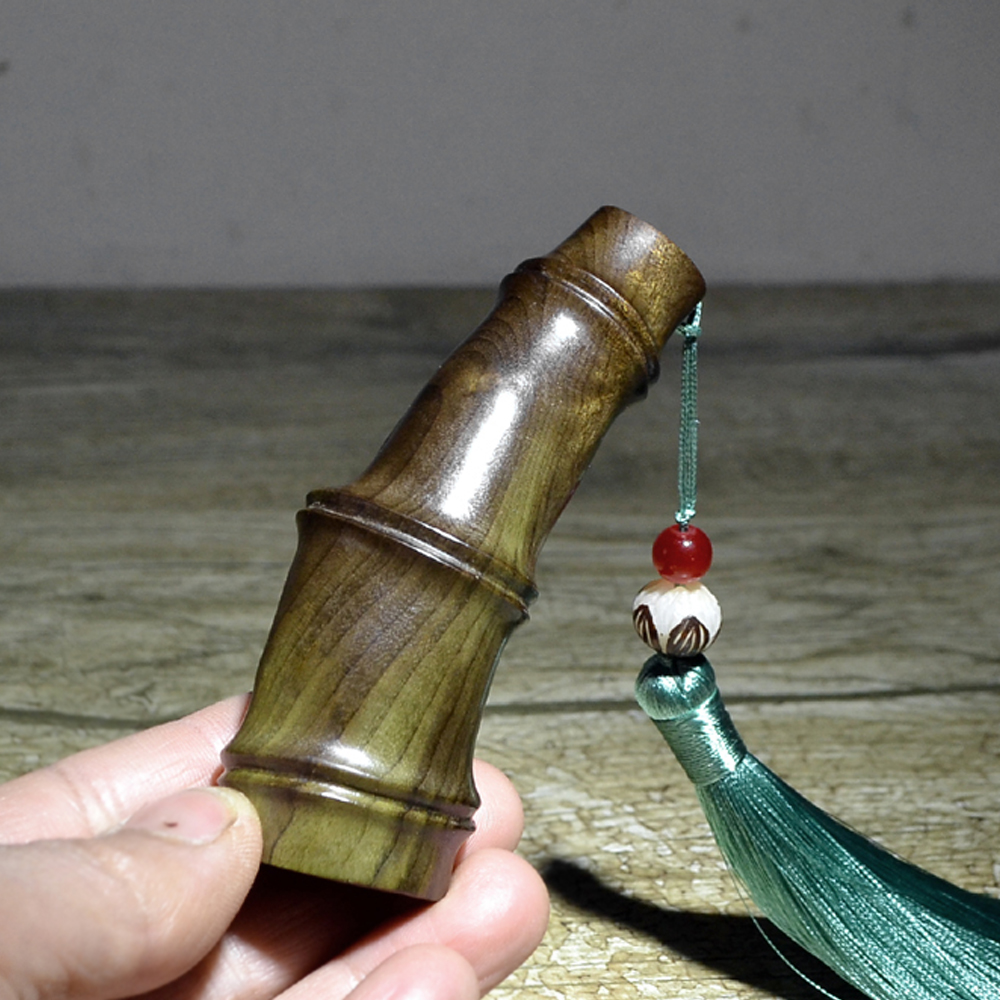 纯手工金丝楠木实木雕刻节节高升竹子手把件挂件文玩工艺品送礼