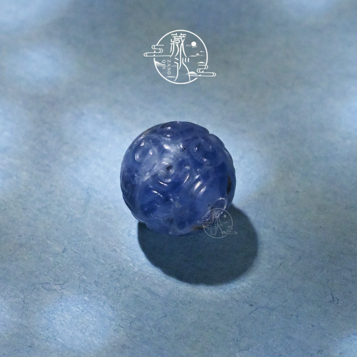 8/10MM蓝晶石回纹圆珠单珠文玩手串DIY配饰珠子手链顶珠散珠腰珠