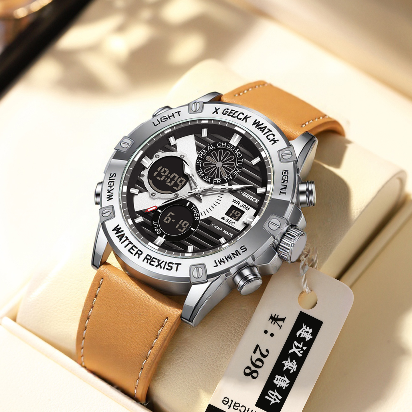 新款时尚多功能手表男款夜光经典高颜值瑞士品牌复古防水男士手表