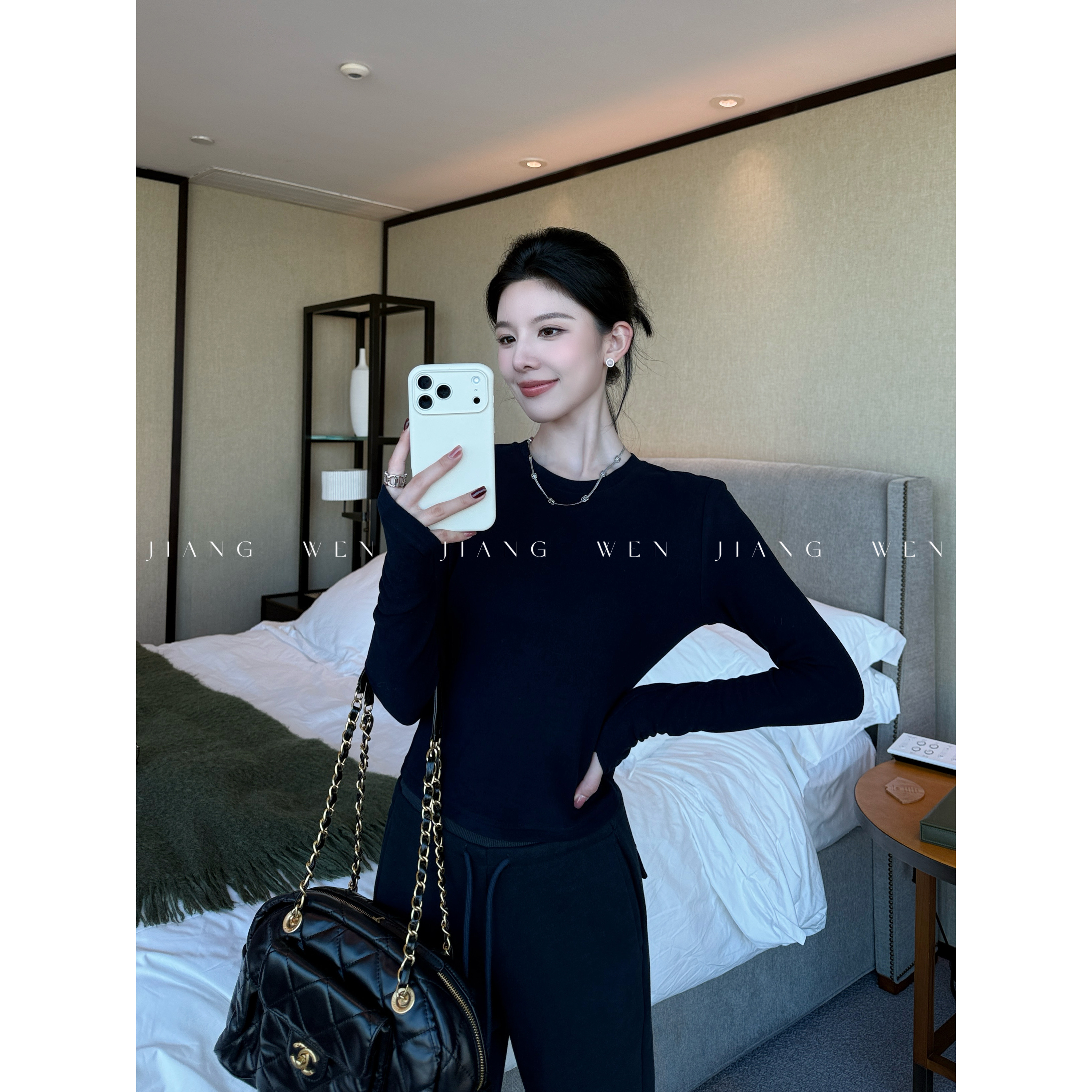 【郁蓝打底】姜雯 刚需比囤弹力柔软长袖魔力T恤