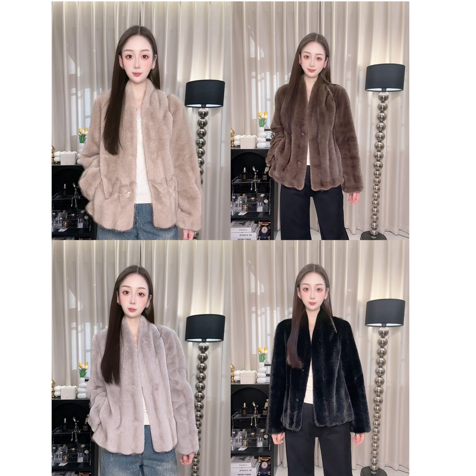 『晨雾童话』定制du家双色环保水貂皮草外套