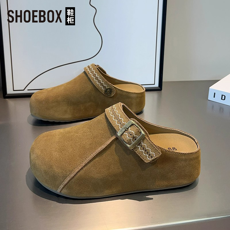 达芙妮集团旗下厚底两穿勃肯鞋包头半拖鞋女外穿2025新款百搭单鞋