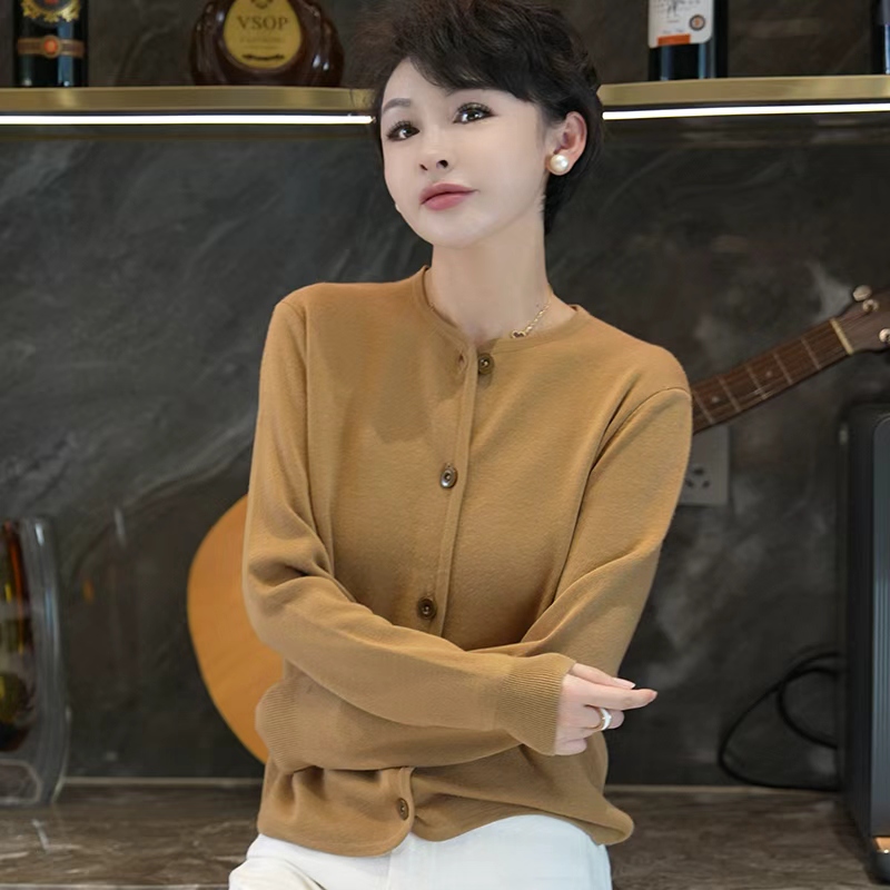 【极简】加密加支羊毛气质显瘦针织开衫 MG8330