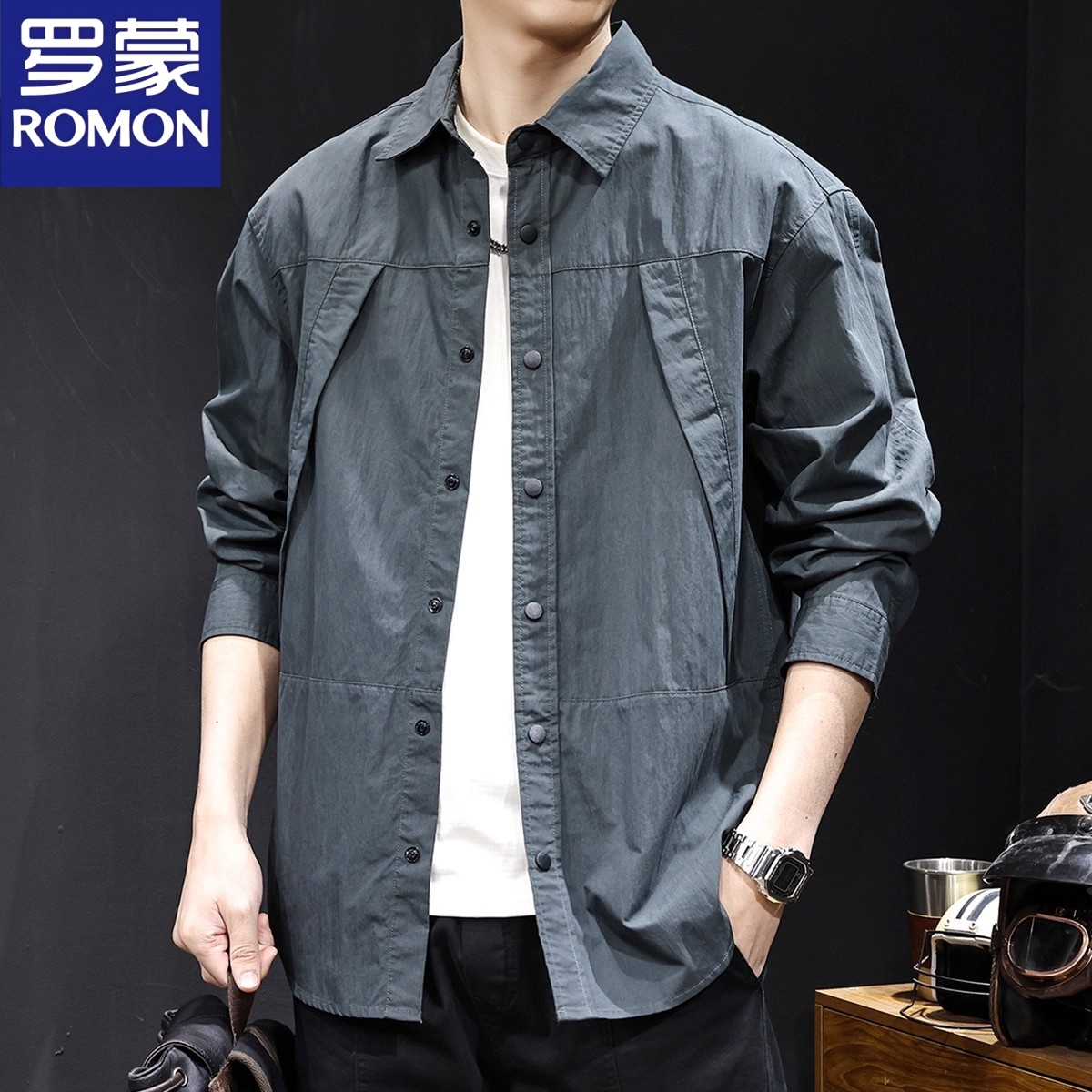 罗蒙山系户外衬衫男外套长袖秋季2025新款休闲衣服百搭高级感春秋