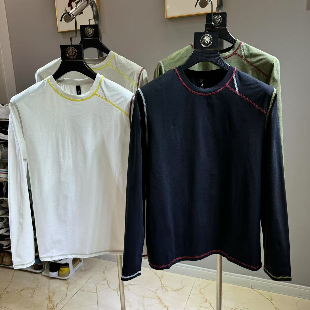 退货补贴 户外山系男女同款机能速干透气圆领长袖打底衫 打底衫06