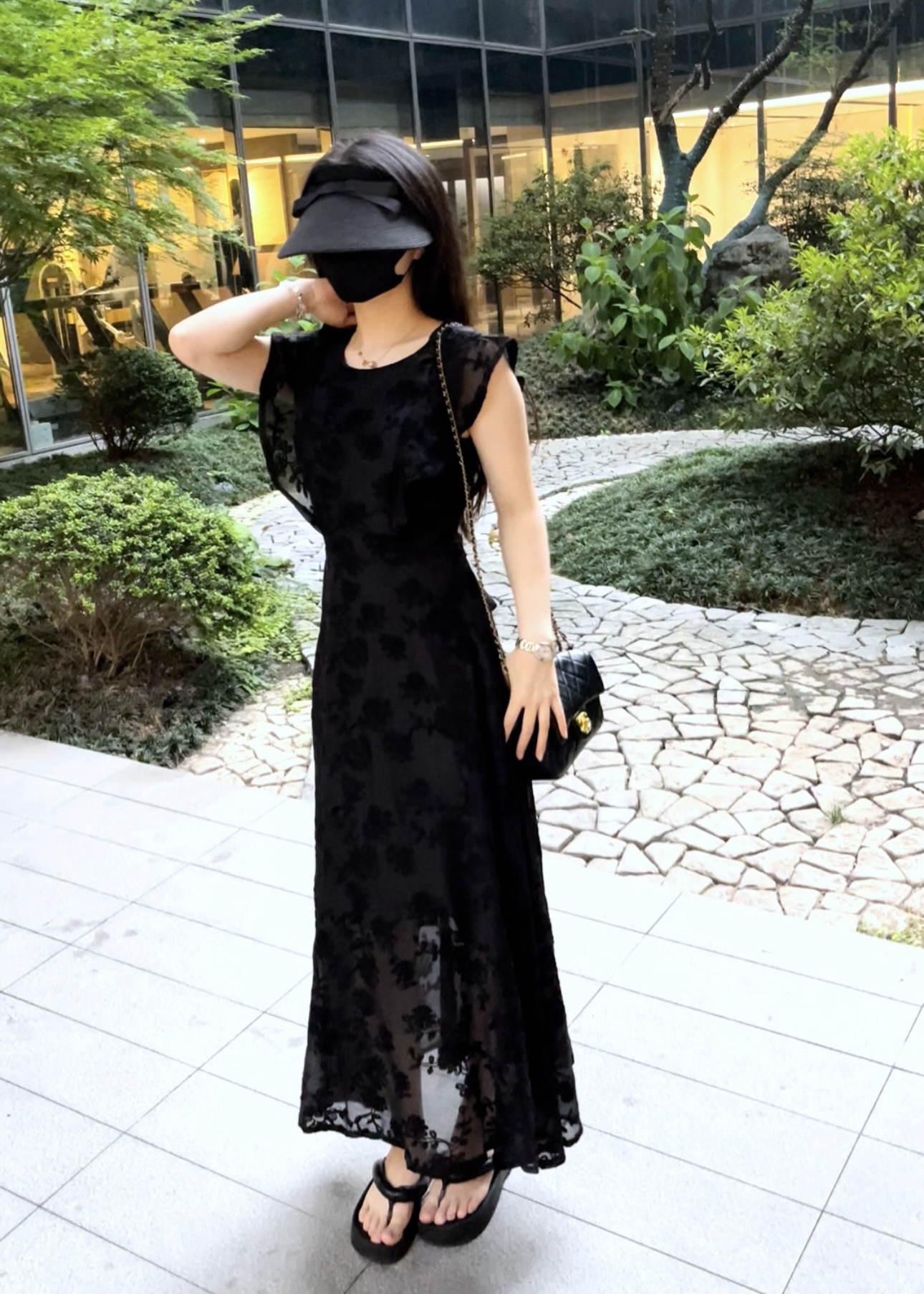 法式流行绣花小飞袖公主风高级感夏季连衣裙