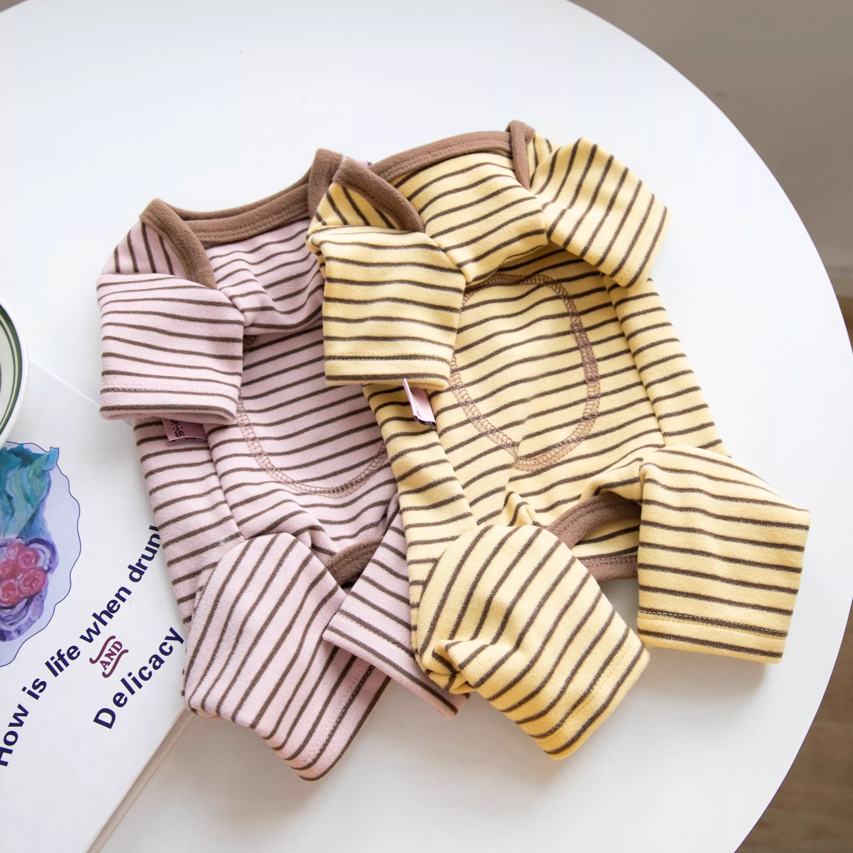 条纹包肚春秋冬四脚裤泰迪猫狗宠物衣服小型幼犬通用款