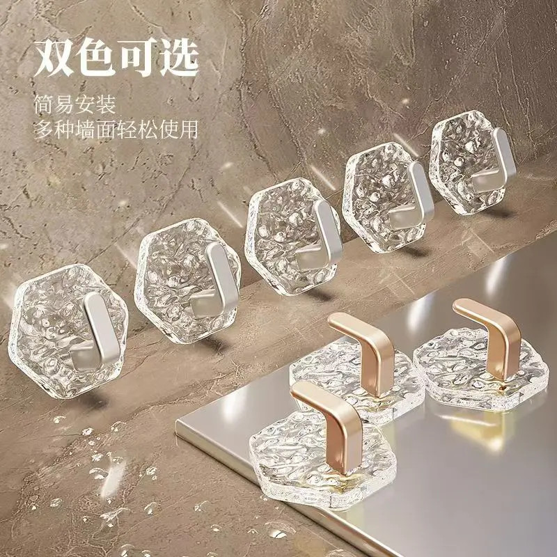 高档挂钩免打孔创意亚克力门后粘胶卫生间浴室贴墙粘钩YYY