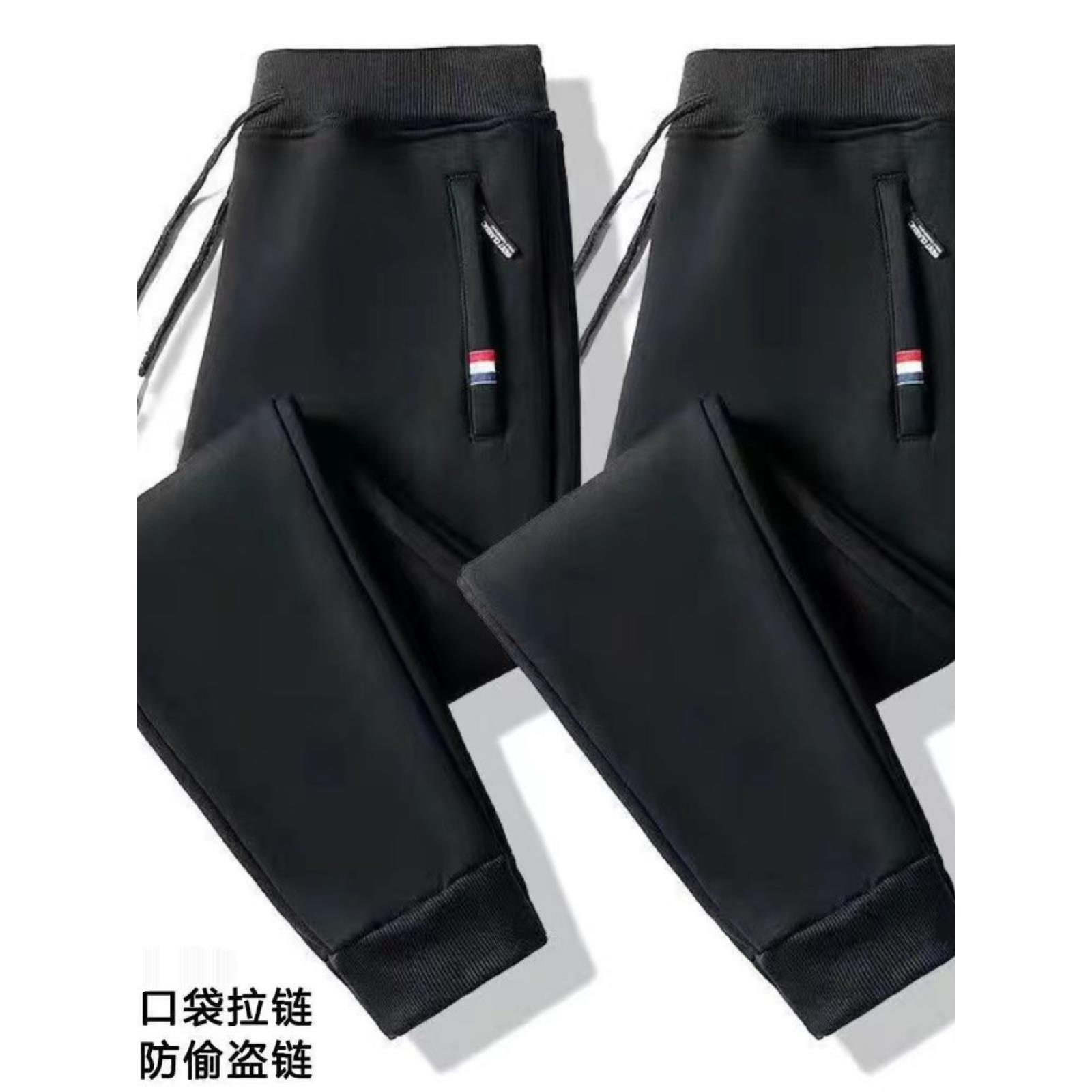 帅气春秋季卫裤长裤宽松弹力大码束脚直筒运动新款裤子百搭休闲