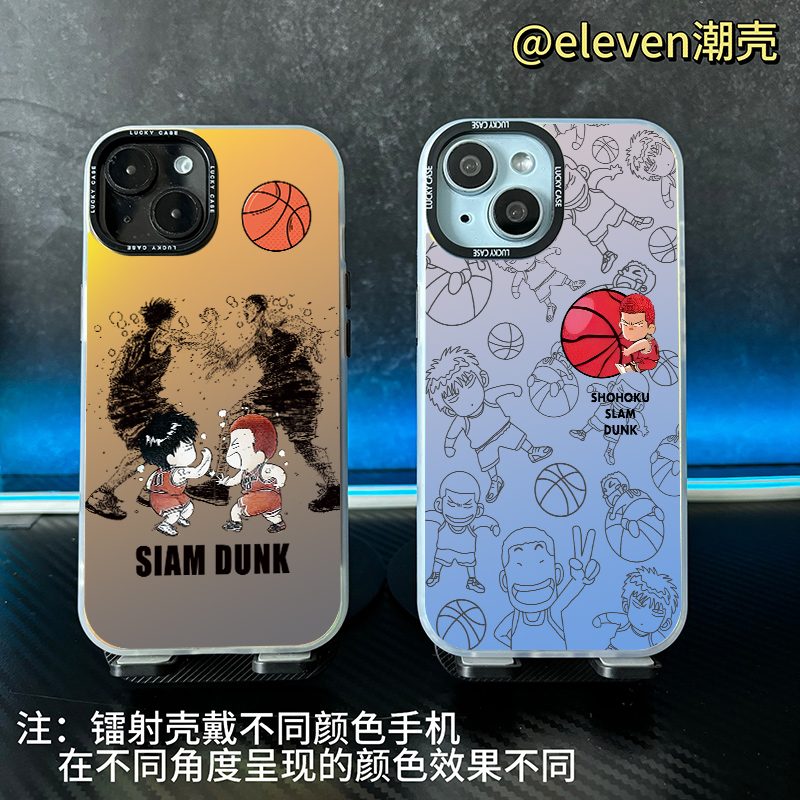 灌篮高手-【镭射壳】软包硬背手机壳男适用于苹果17/voio/oppo小米