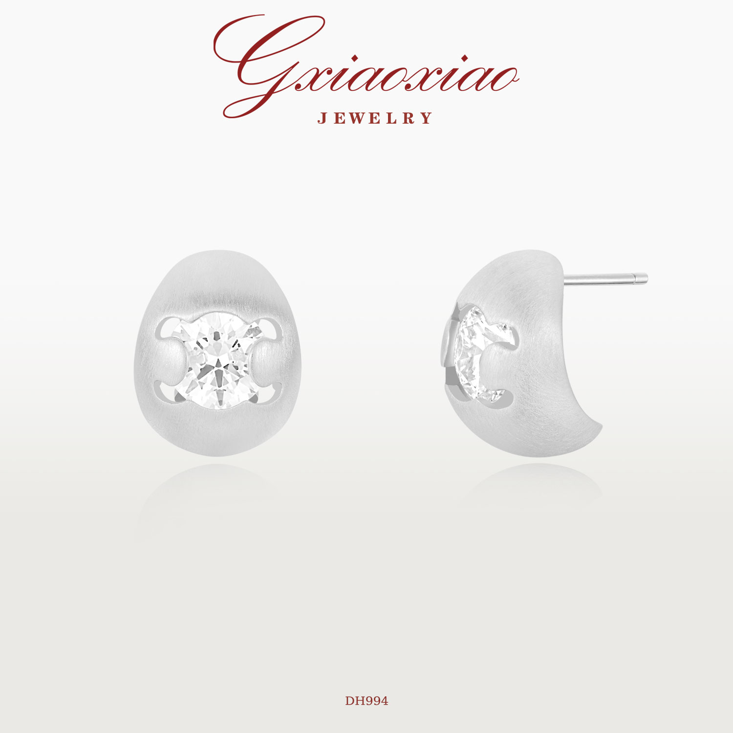 G XIAOXIAO 耳饰 时尚气质精致百搭银色拉丝耳环 DH994新年礼物