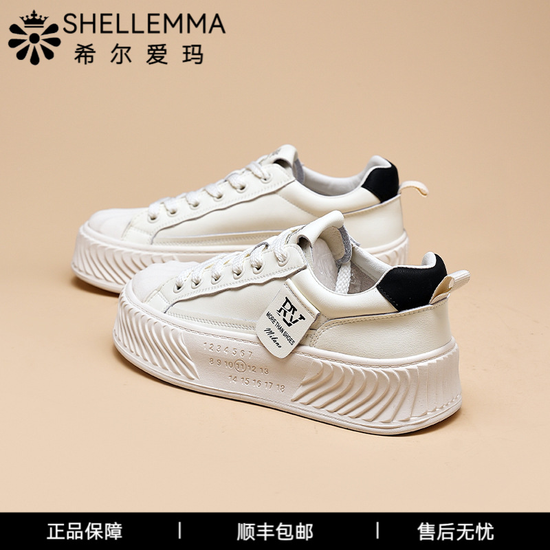 希尔爱玛贝壳头板鞋春夏季新款饼干鞋百搭休闲运动小白鞋透气女鞋