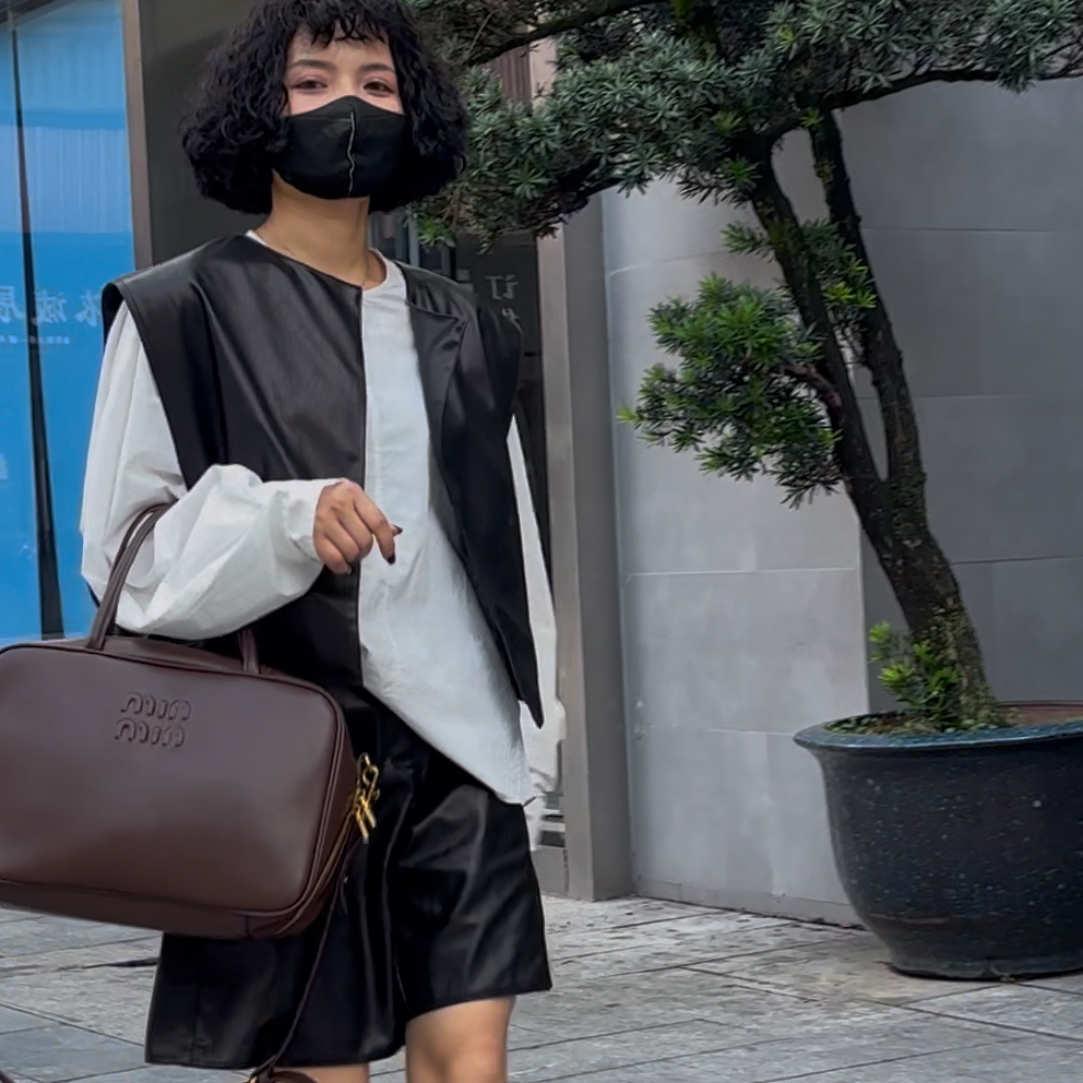 圆领马夹女士短款商务拼接百搭常规款简约风女休闲