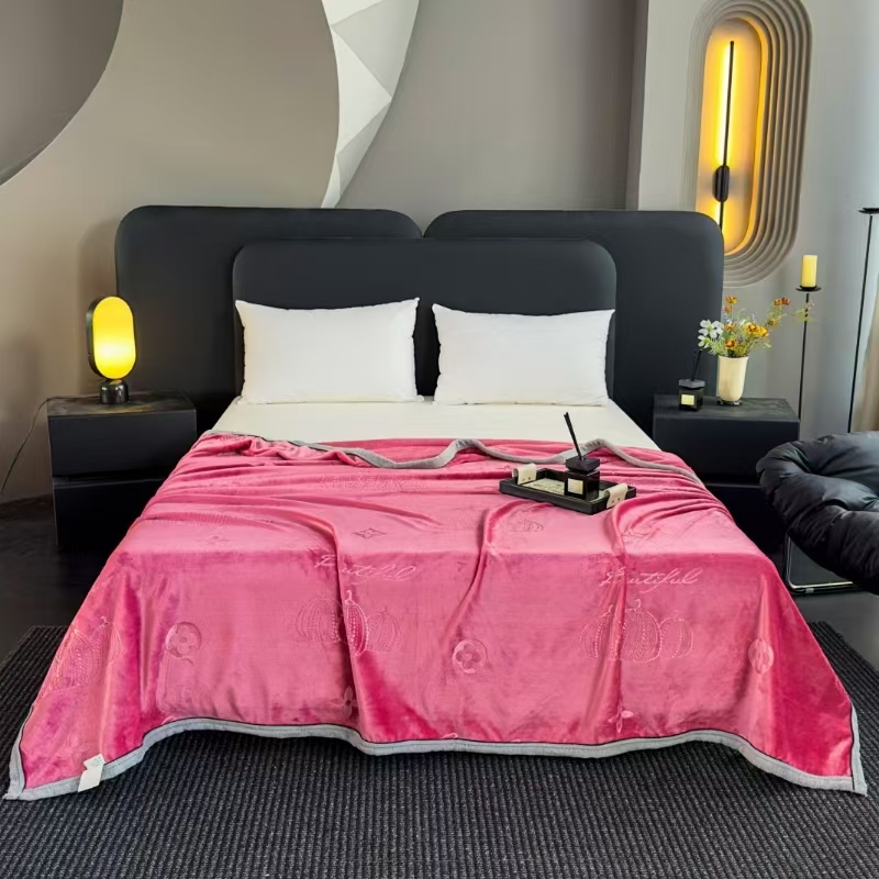 简约时尚双层空调被子冬季奶绒毛毯盖毯毯子轻奢水洗双面保暖绒毯