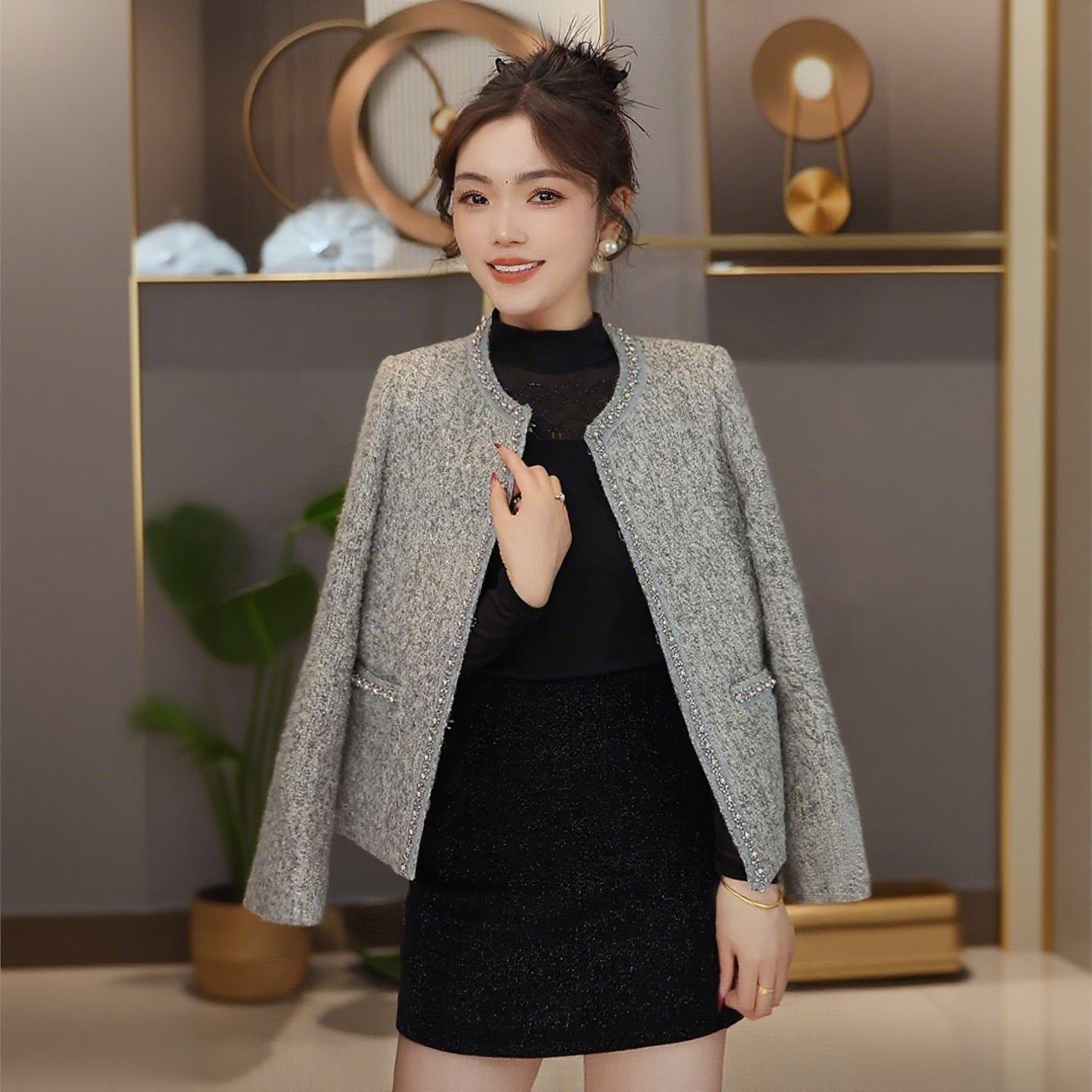 法式羊毛小香风外套女款爆款2025新款秋季潮牌气质百搭时尚秋冬