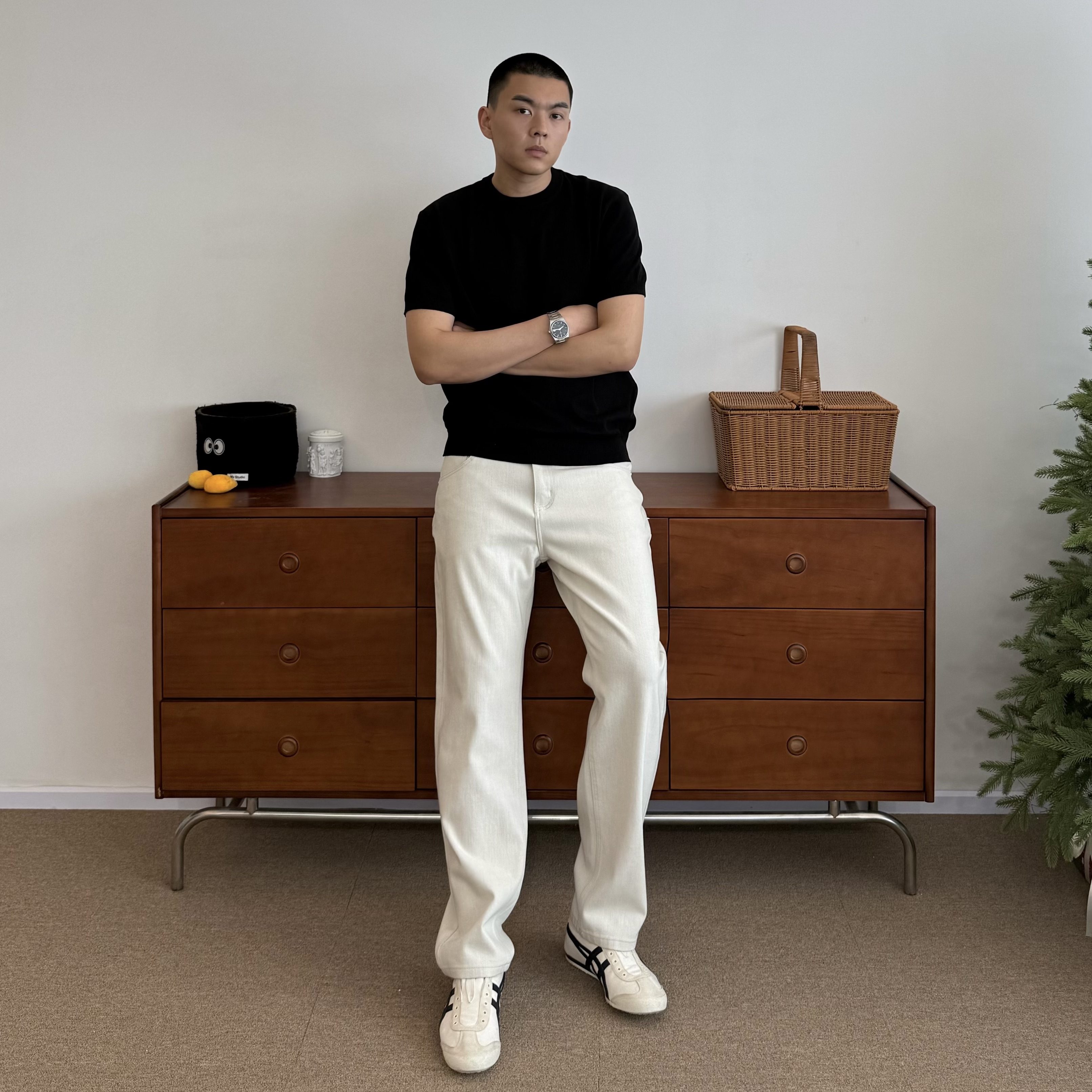 tillthedawn#美式高弹纯白色牛仔裤男春夏休闲百搭显高显瘦直筒裤