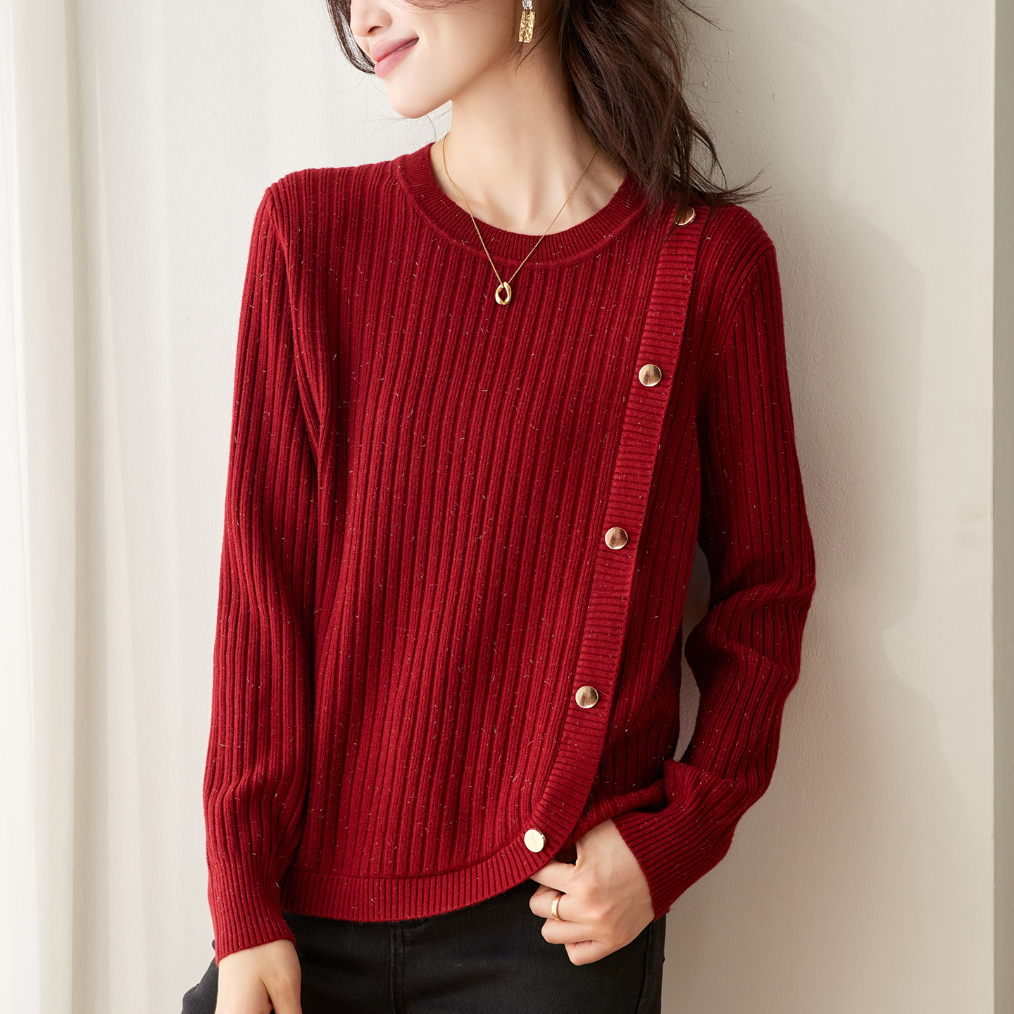 毛衣女款2025新款设计感小众高级感上衣秋冬内搭可外穿打底衫洋气