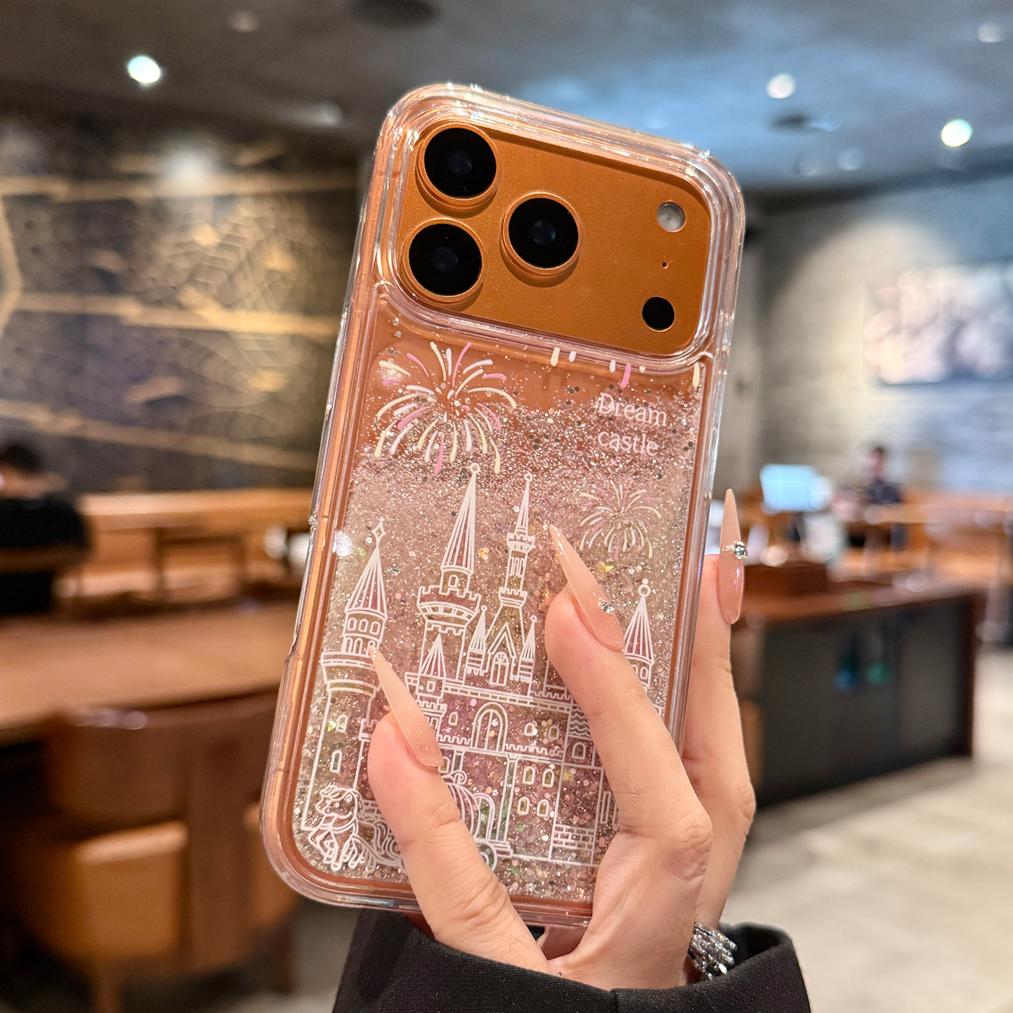 适用苹果17promax手机壳流沙城堡高级感全包防摔超薄女款小众网红