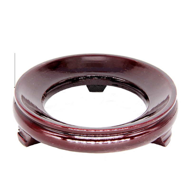 葫芦底座托架实木大水晶球摆件圆形小葫芦工艺品天然核桃凹槽托底