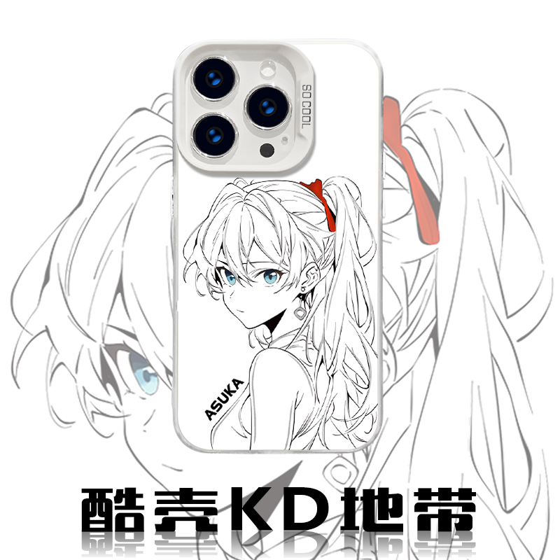 线条明日香-CYB潮图创意爆款适用苹果华为OPPO小米VIVO防摔手机壳