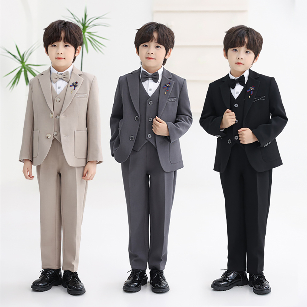 春秋欧美西服男童礼服花童礼服套装钢琴演出主持人外套演出服正装