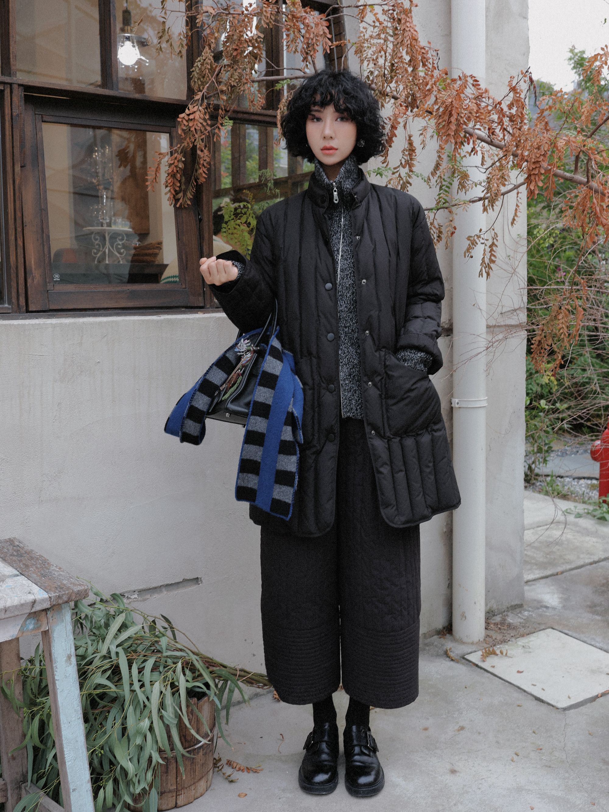 TT设计师【漫步华尔街】冬季时尚简约保暖鹅绒长款羽绒服TT191392