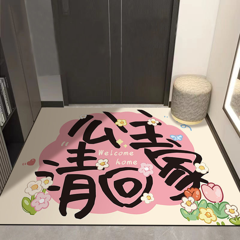 公主请回家硅藻泥风格地垫浴室地垫玄关入户门垫卫生间吸水脚垫A