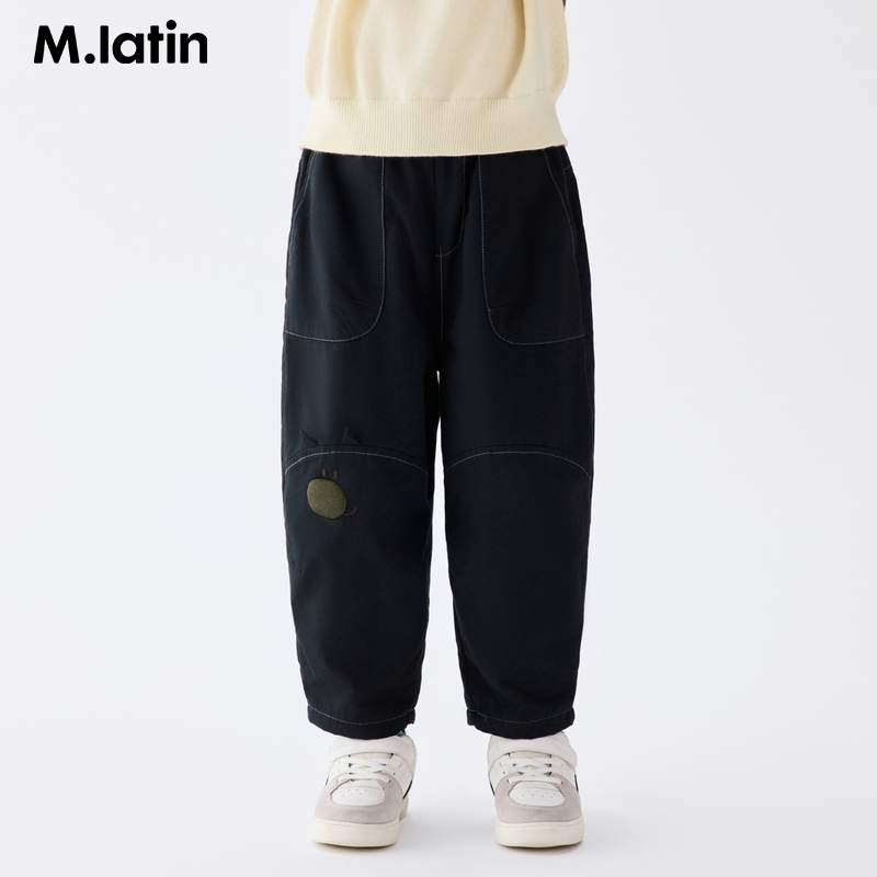 马拉丁儿童裤子25冬新款男小童趣味抱抱兽加厚气球裤棉裤