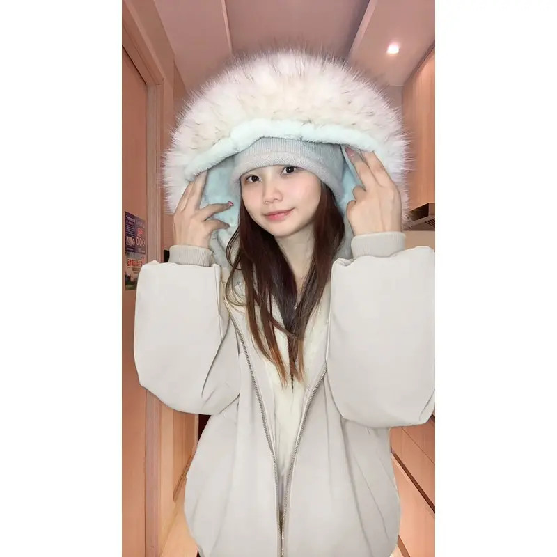 【新品破价 二代软皮 现货现发】大毛领连帽冬美式短款棉服情侣百搭