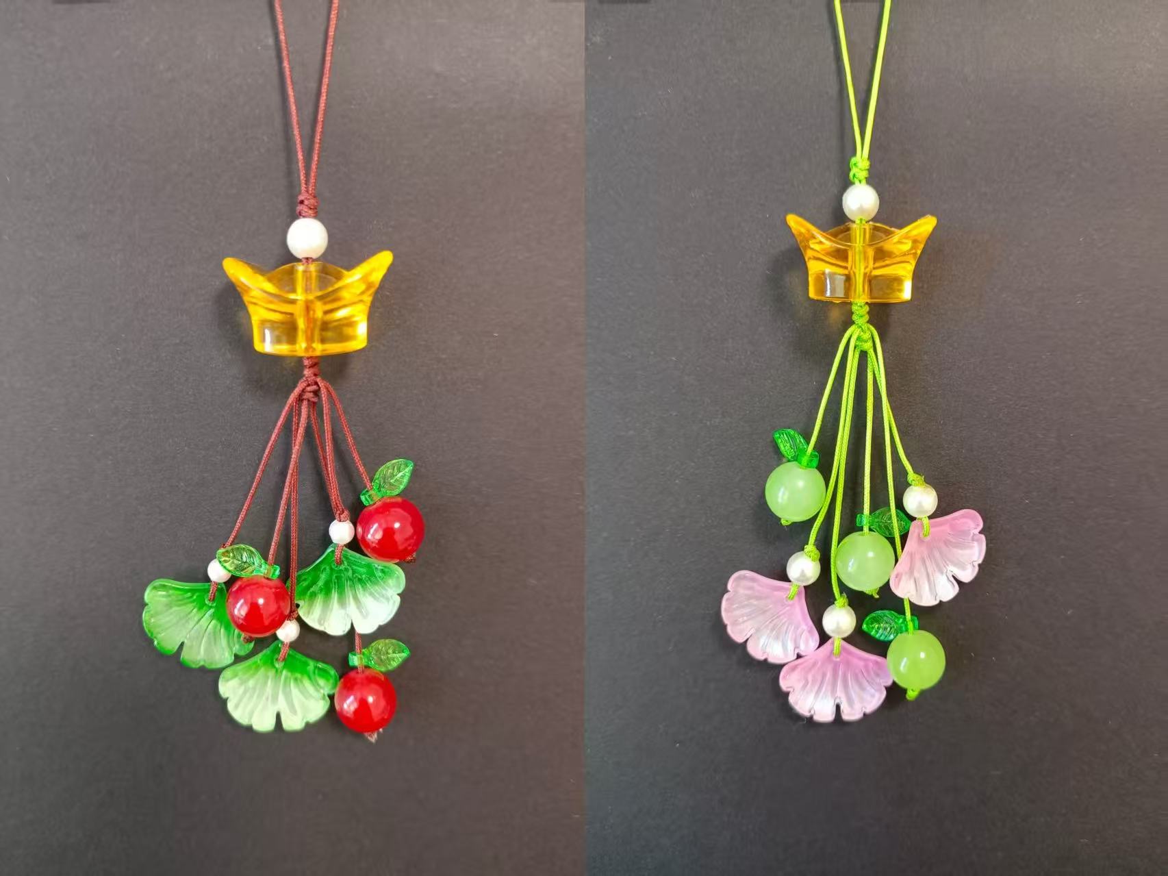 【招财进宝】银杏叶  挂件   手工材料包