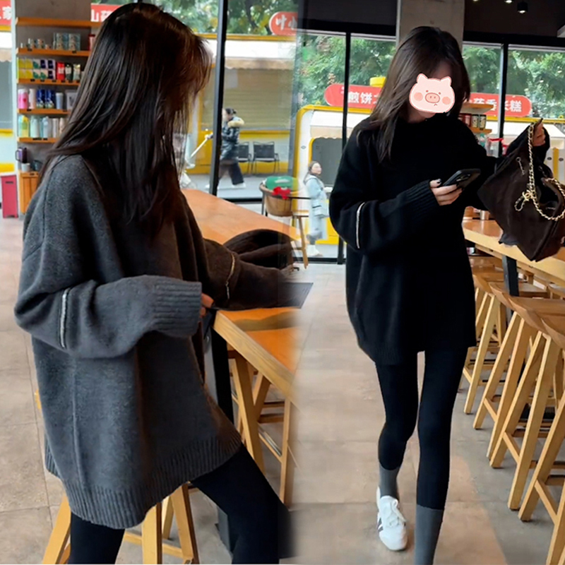 慵懒高级感针织毛衣秋冬女2025新款内搭宽松套头保暖外穿软糯上衣