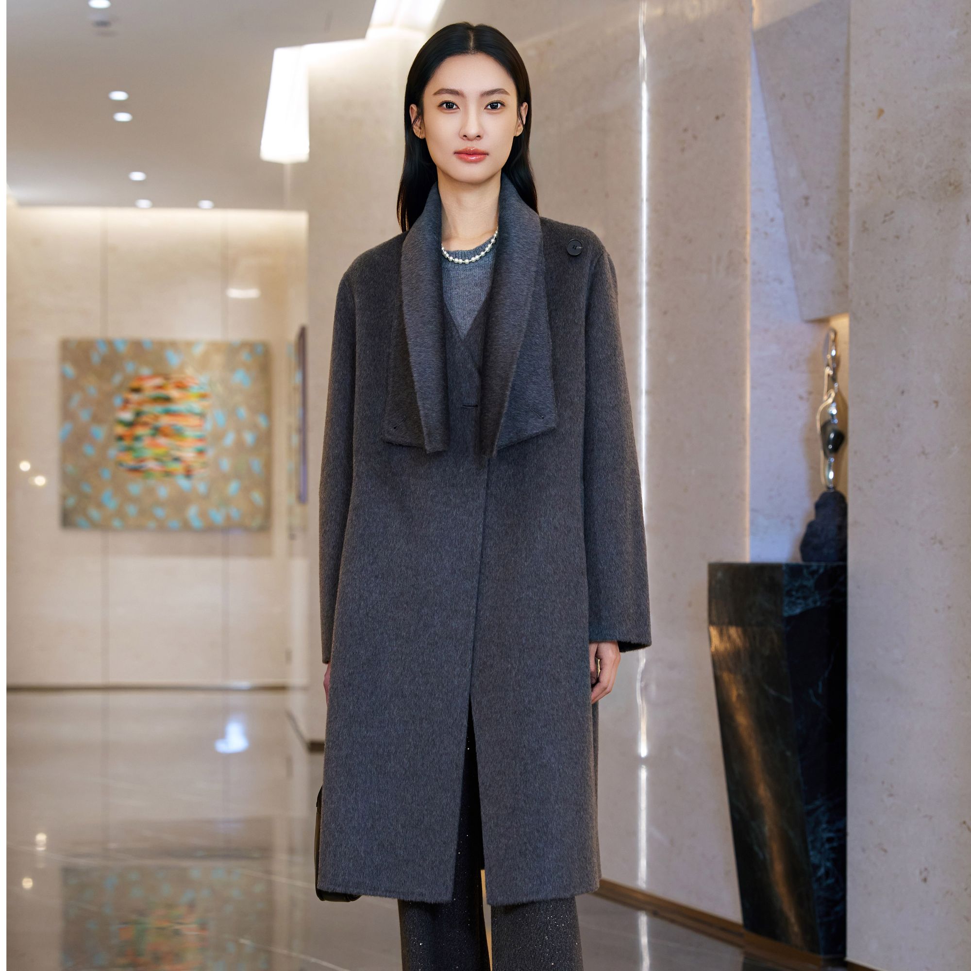 俪妍【LIVELY·YAN】25冬季新款大衣48246中长款秋冬