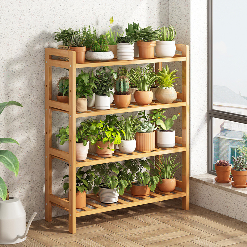 P花架落地式田园风置物架客厅阳台小户型多层宿舍花盆室内摆放架