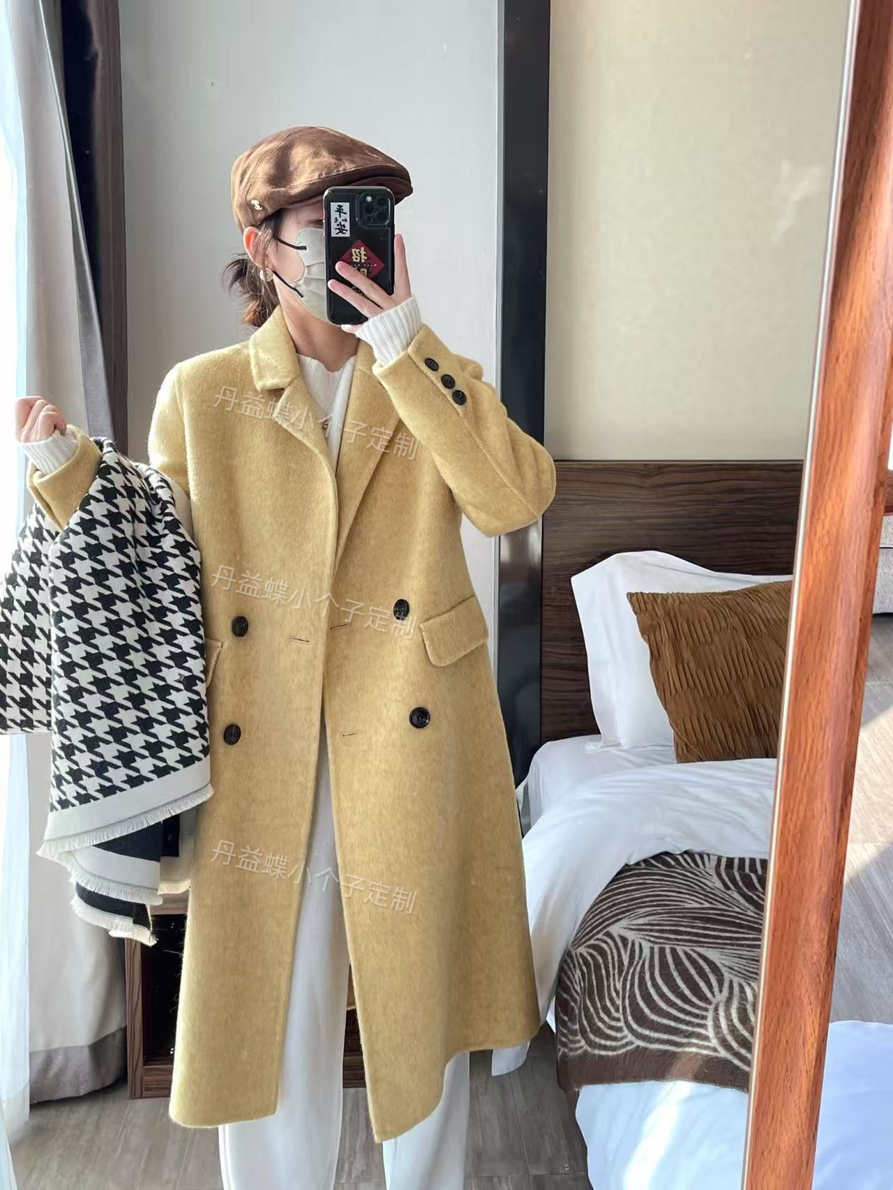 【哈哈反季福利】小个子轻奢中长款显瘦气质韩版双面呢羊毛大衣2216