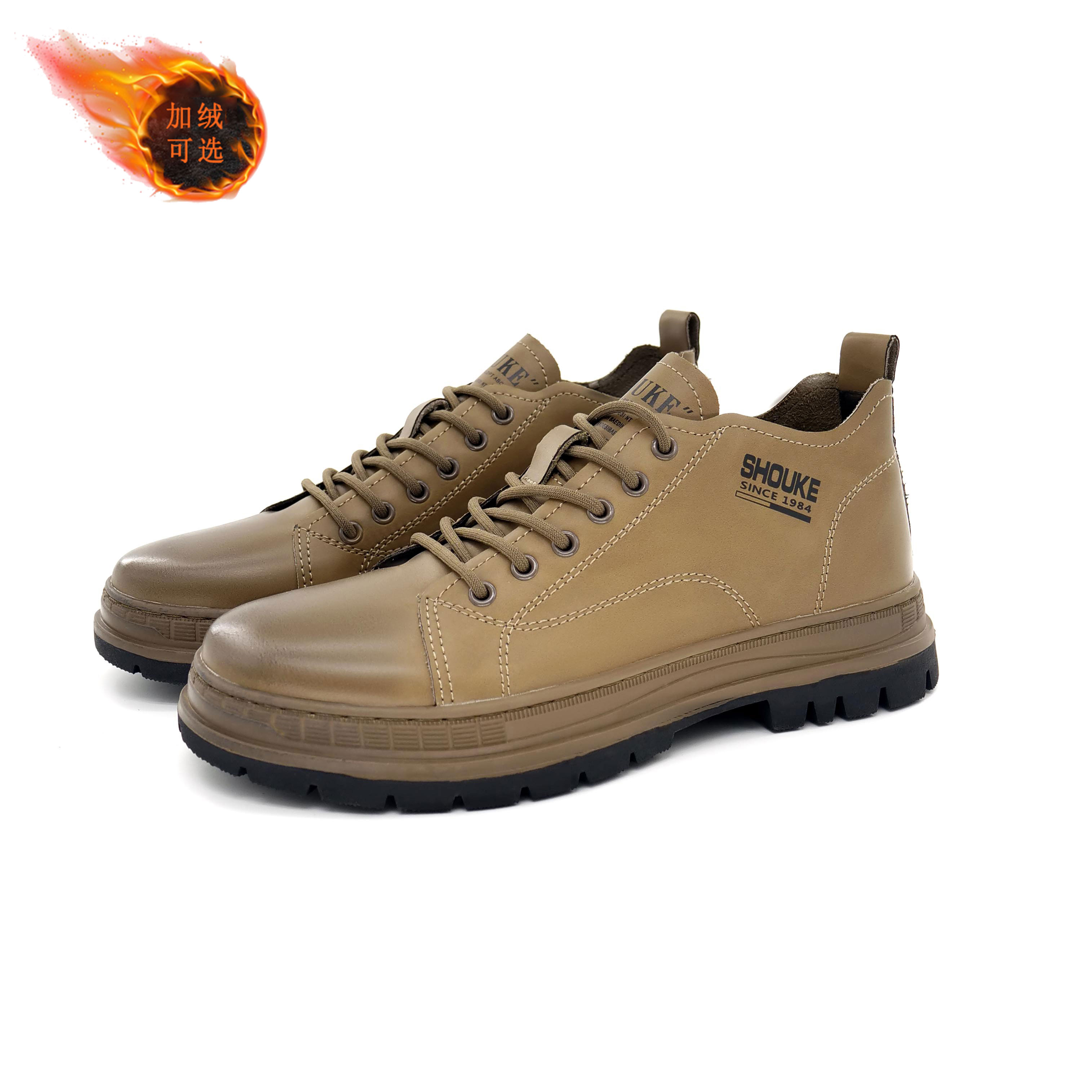 冬季新款男士工装休闲鞋时尚百搭中帮英伦风马丁靴厚底增高板鞋