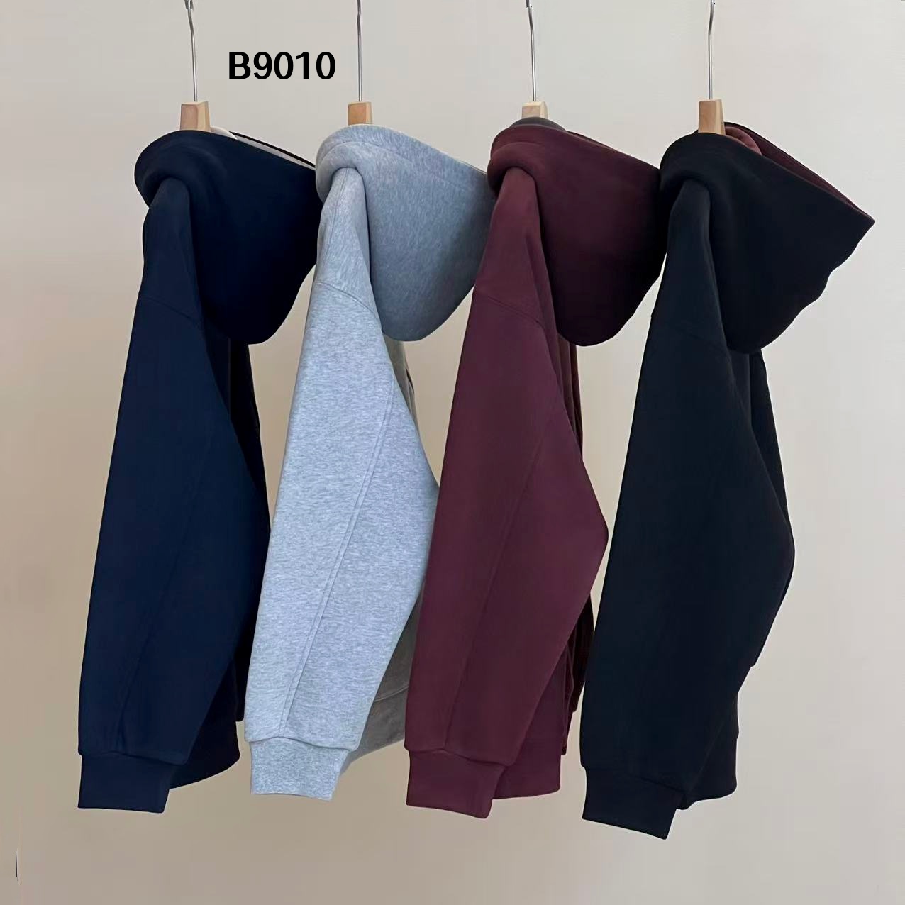 B9010原创潮牌撞色时尚百搭加绒加厚连帽男卫衣休闲保暖冬季秋冬