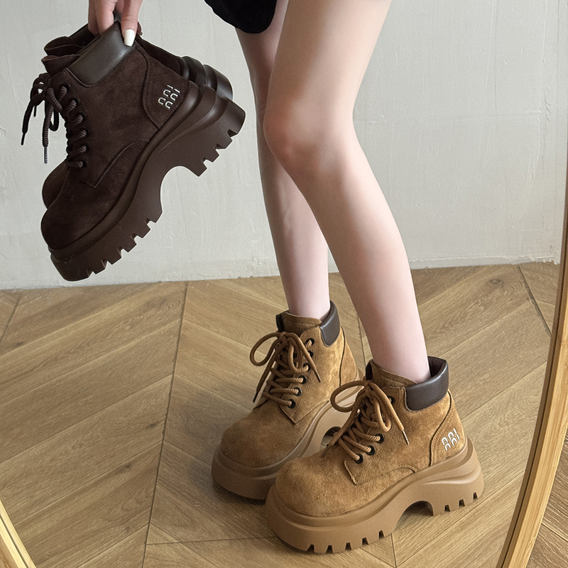 真皮复古马丁靴厚底英伦风牛皮秋季系带真皮复古马丁靴厚底英伦风